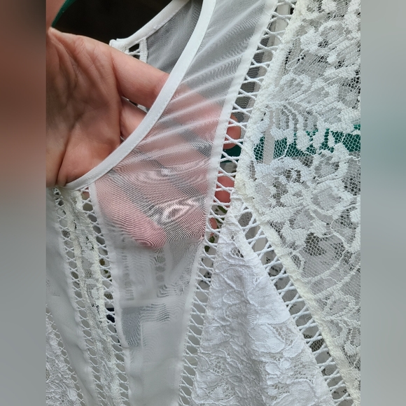 French Connection Chante Lace Minidress size 10 bridal shower bachelorette - Picture 8 of 14